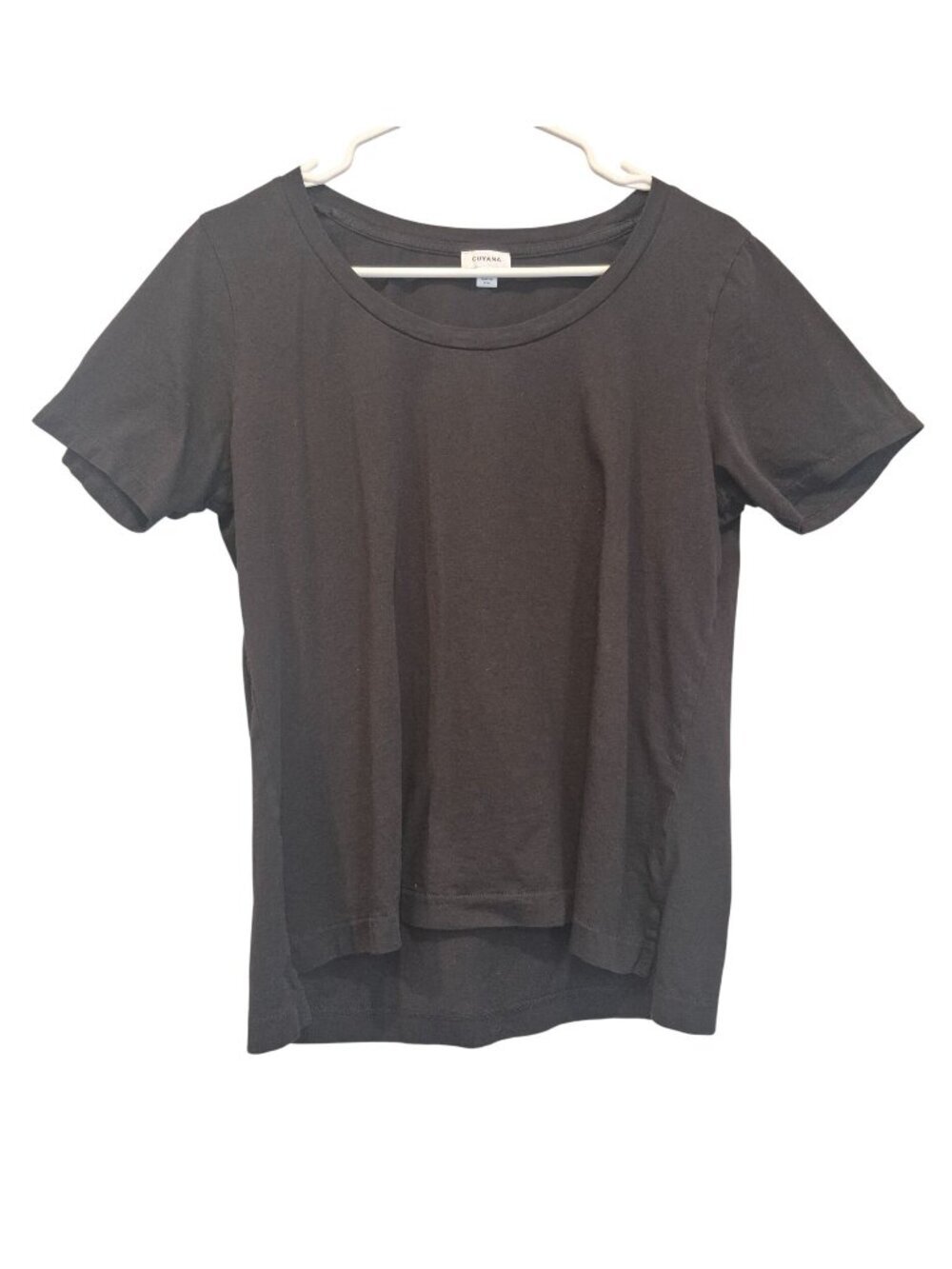 Cuyana Black Organic Pima Cotton Short Sleeve Tee Womens Large Classic Casual